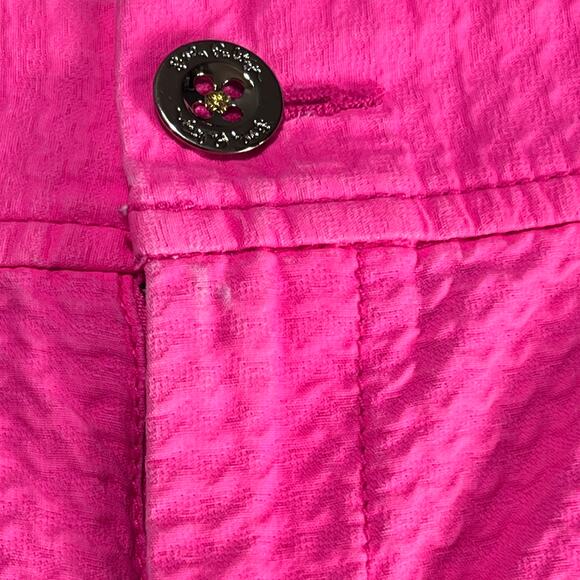 Lilly Pulitzer Callanan Shorts Size 12 Pink Textured Cotton Resort Preppy - Picture 3 of 8